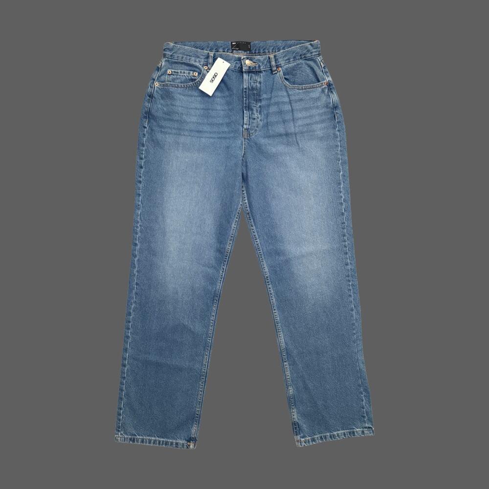ASOS Design Blue Denim Jeans 34x32 Button Fly